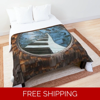 Le Studio Comforter Piano Window Shingle Wood Full